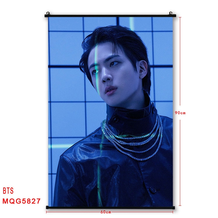 BTS Movie stars black Plastic rod Cloth painting Wall Scroll 60X90CM MQG-5827