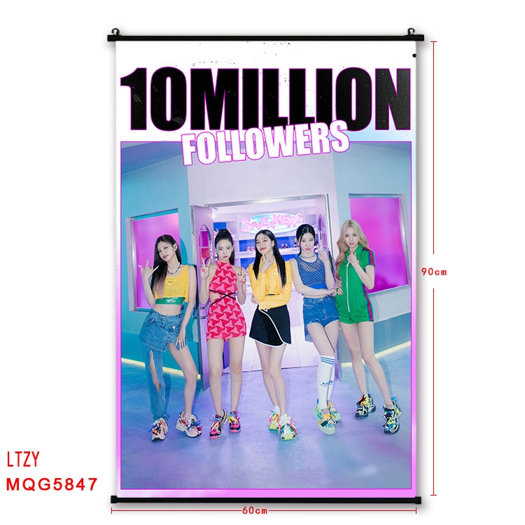 LTZY stars black Plastic rod Cloth painting Wall Scroll 60X90CM MQG-5847