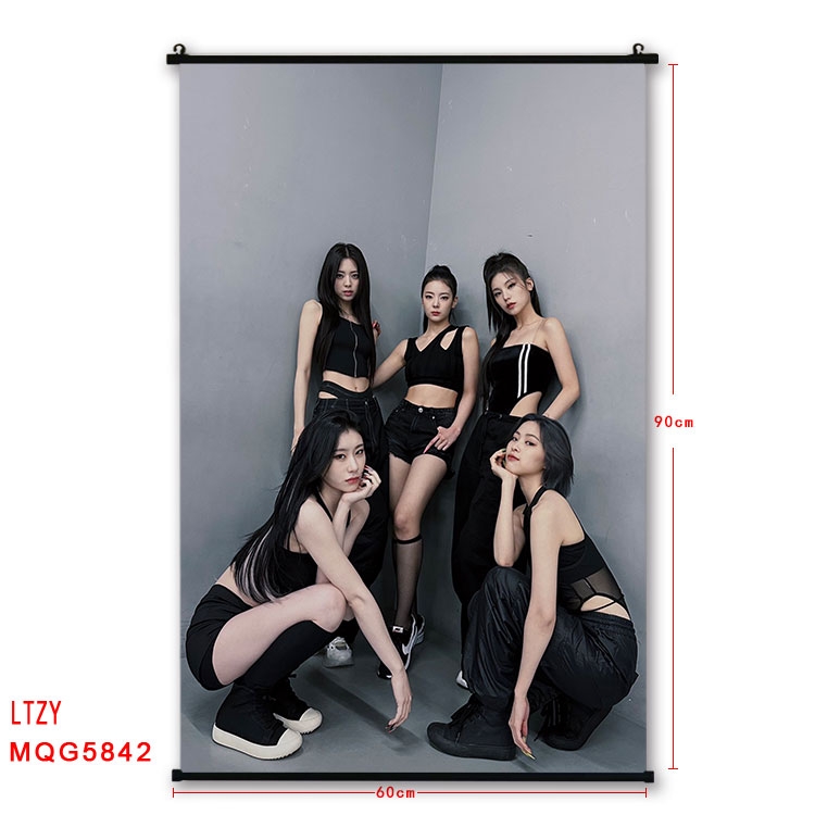 LTZY stars black Plastic rod Cloth painting Wall Scroll 60X90CM MQG-5842