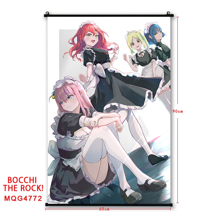 Bocchi the Rock Anime black Plastic rod Cloth painting Wall Scroll 60X90CM  MQG-4772