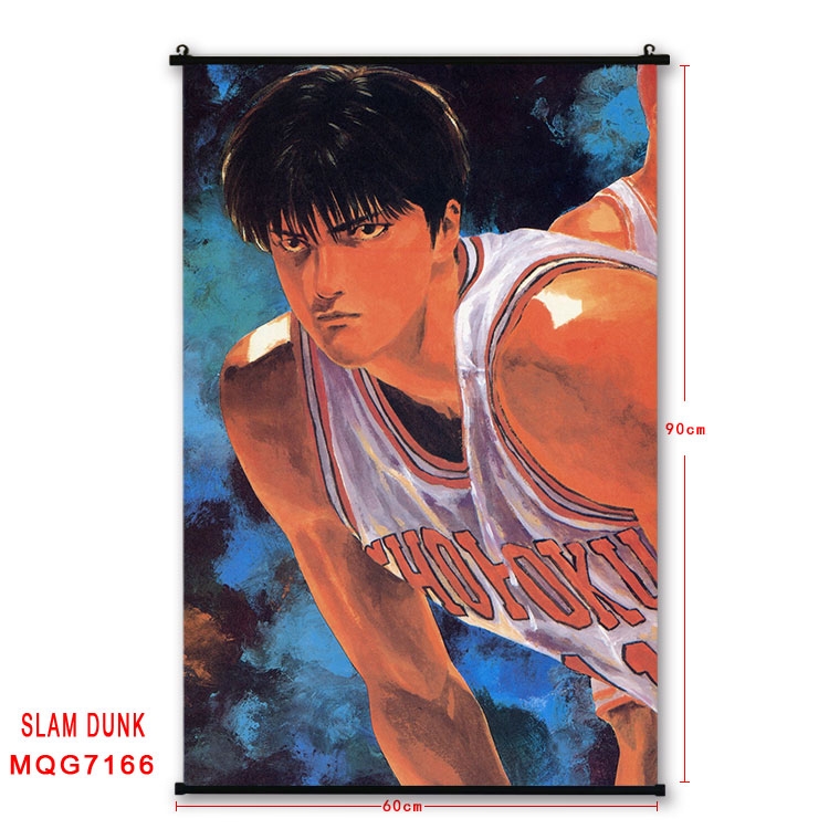 Slam Dunk Anime black Plastic rod Cloth painting Wall Scroll 60X90CM MQG-7166