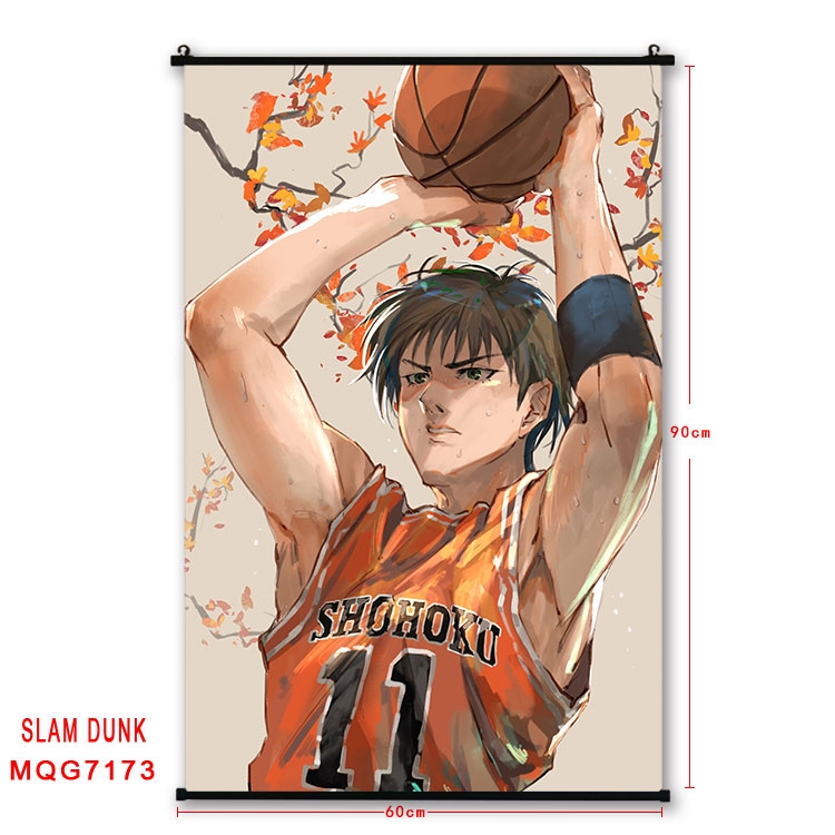 Slam Dunk Anime black Plastic rod Cloth painting Wall Scroll 60X90CM MQG-7173