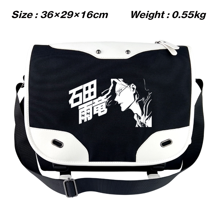 Bleach Black and white anime waterproof nylon shoulder messenger bag schoolbag 36X29X16CM