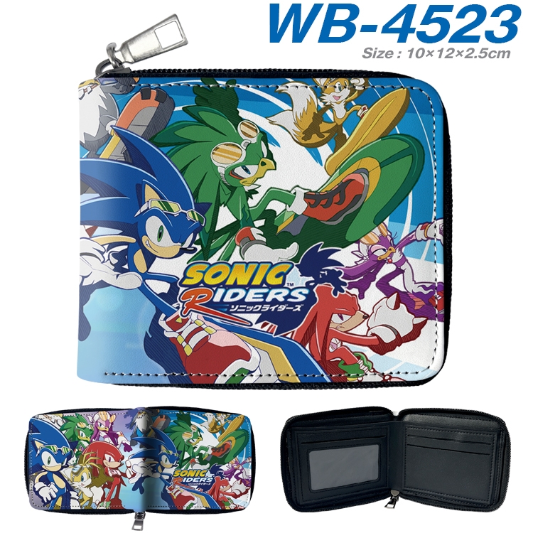 Sonic The Hedgehog Anime Full Color Short All Inclusive Zipper Wallet 10x12x2.5cm WB-4523A