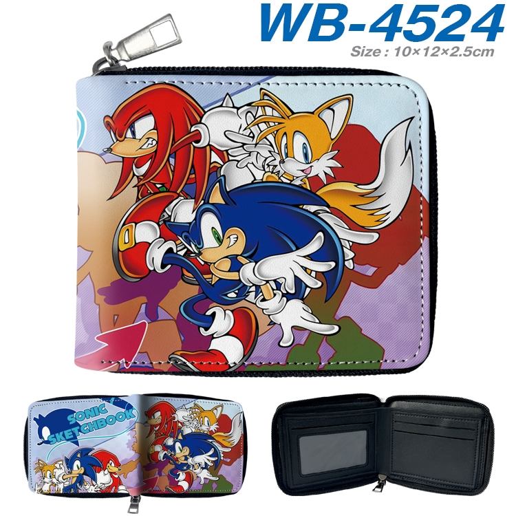 Sonic The Hedgehog Anime Full Color Short All Inclusive Zipper Wallet 10x12x2.5cmWB-4524A