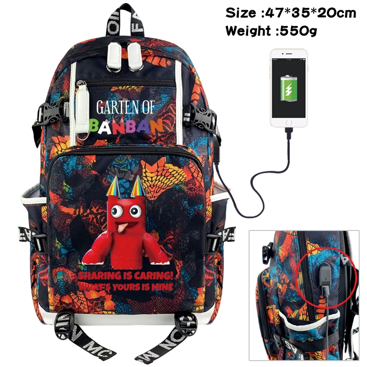 Garten of Banban  Animation camouflage trend data line backpack 47X35X20CM 550G