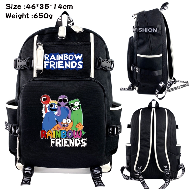 Rainbow friend Data USB backpack Cartoon printed student backpack 46X35X14CM 650G
