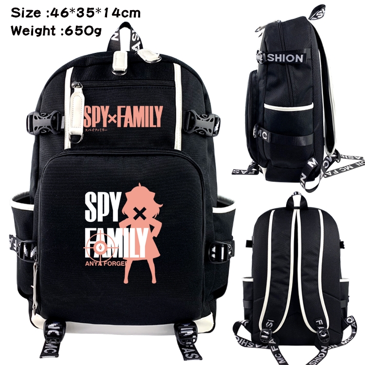 SPY×FAMILY Data USB backpack Cartoon printed student backpack 46X35X14CM 650G