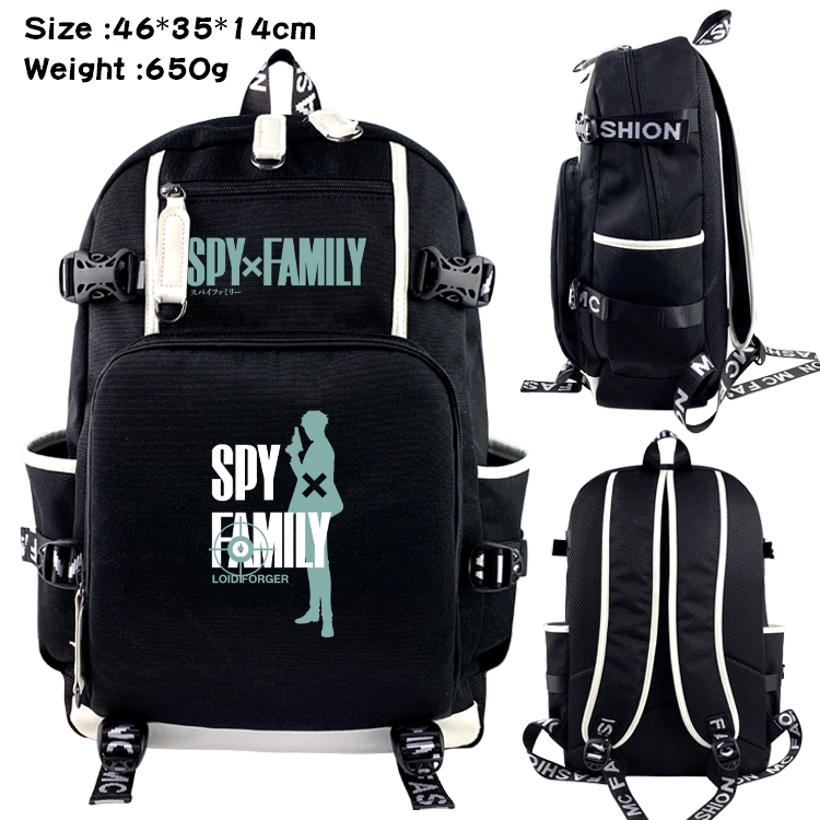 SPY×FAMILY Data USB backpack Cartoon printed student backpack 46X35X14CM 650G