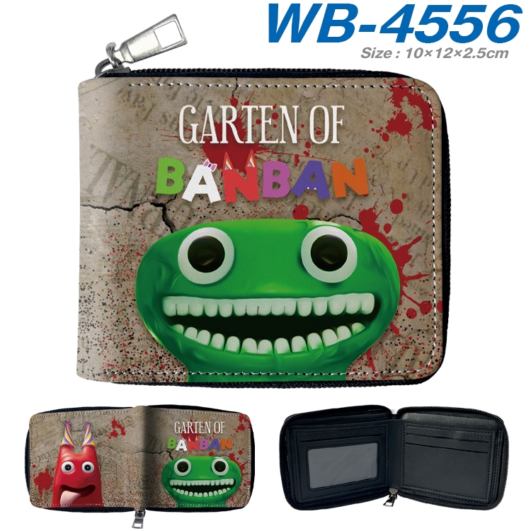 Garten of Banban Anime color short full zip folding wallet 10x12x2.5cm WB-4556