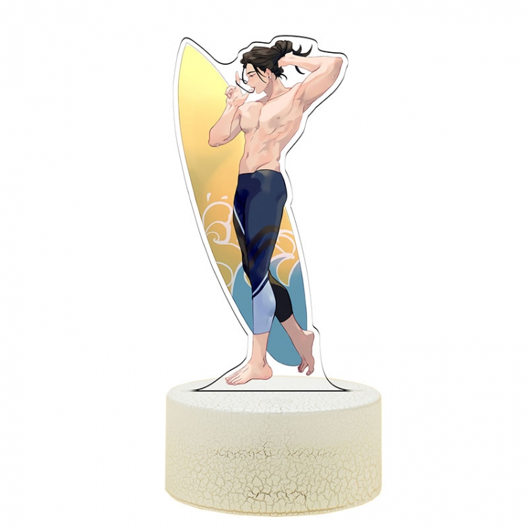 Jujutsu Kaisen  Acrylic Night Light 16 Color-changing USB Interface Box Set 19X7X4CM white base