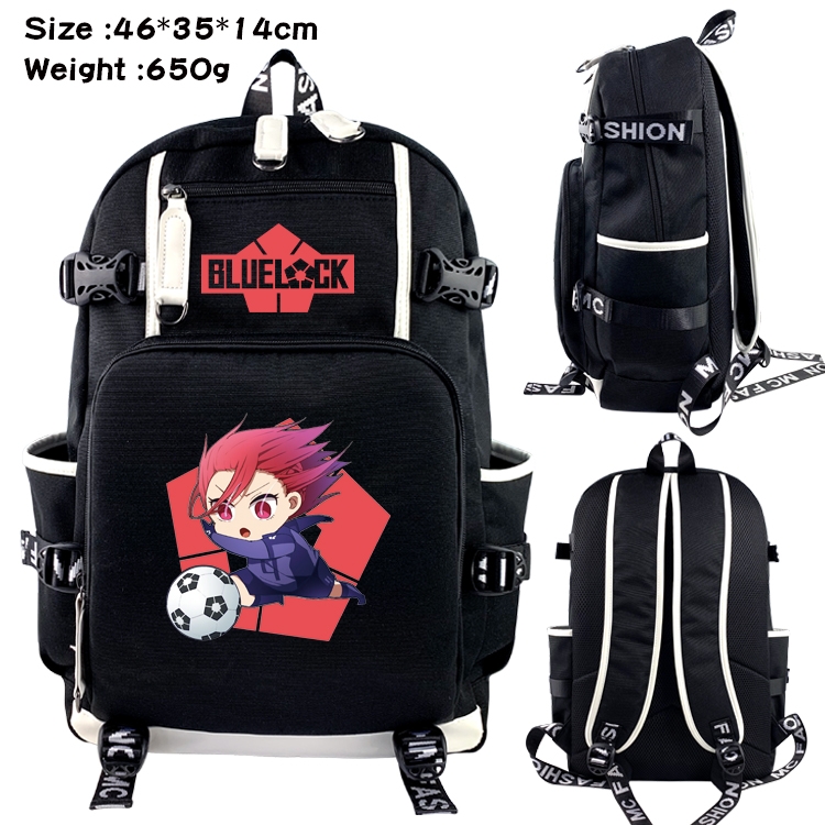 BLUE LOCK Above and below data USB backpack cartoon printed student backpack 46X35X14CM 650G