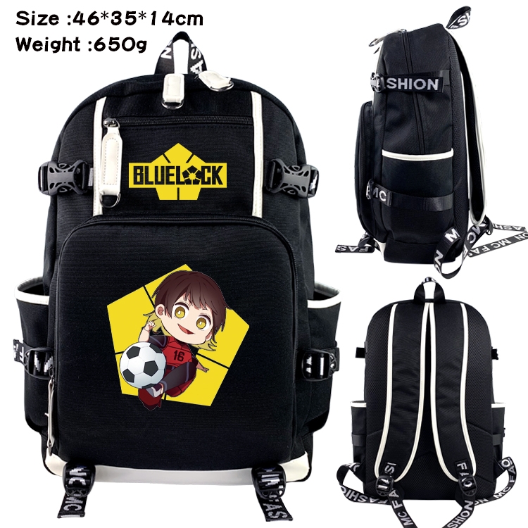 BLUE LOCK Above and below data USB backpack cartoon printed student backpack 46X35X14CM 650G