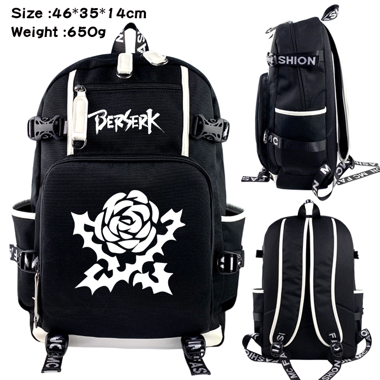 Berserk Above and below data USB backpack cartoon printed student backpack 46X35X14CM 650G