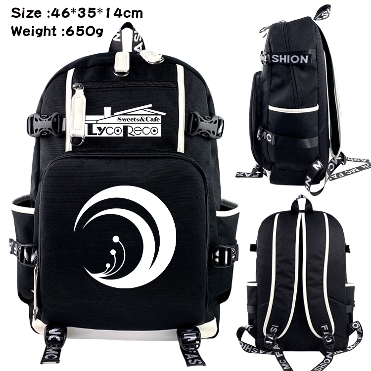 Lycoris Recoil Above and below data USB backpack cartoon printed student backpack 46X35X14CM 650G