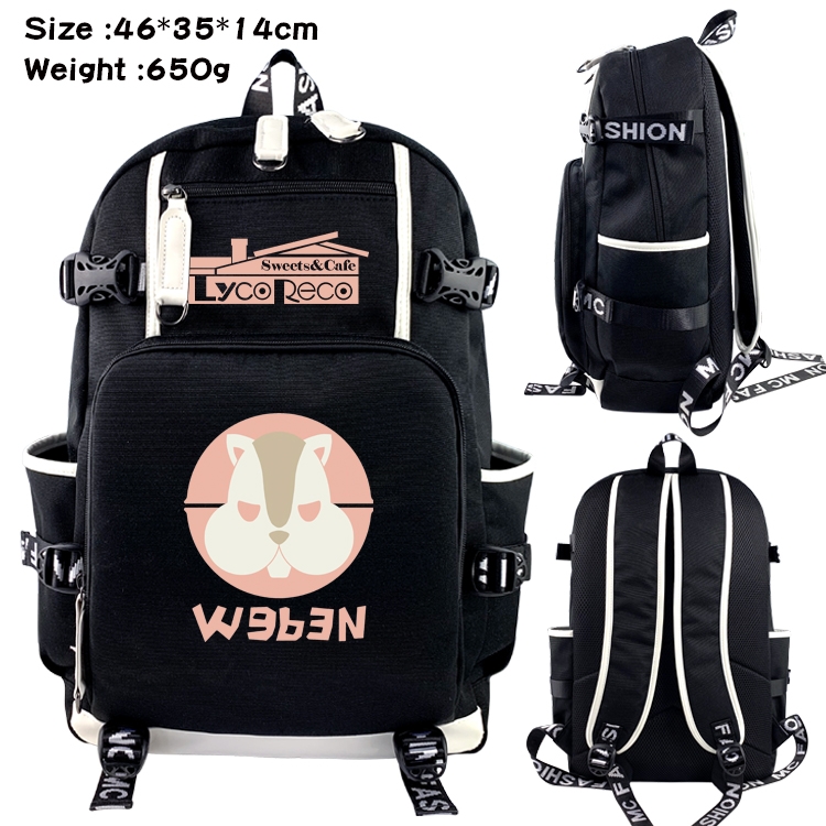 Lycoris Recoil Above and below data USB backpack cartoon printed student backpack 46X35X14CM 650G