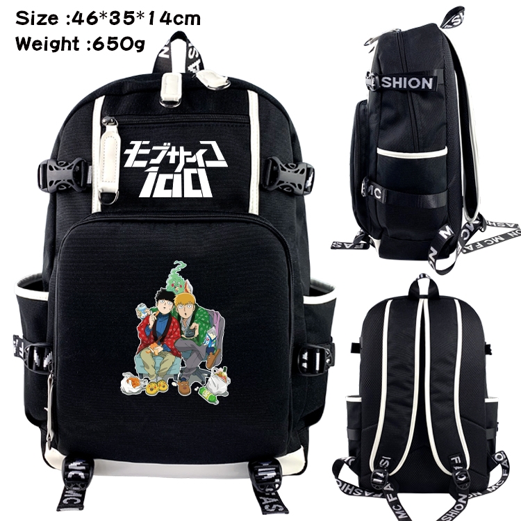 Mob Psycho 100 Above and below data USB backpack cartoon printed student backpack 46X35X14CM 650G