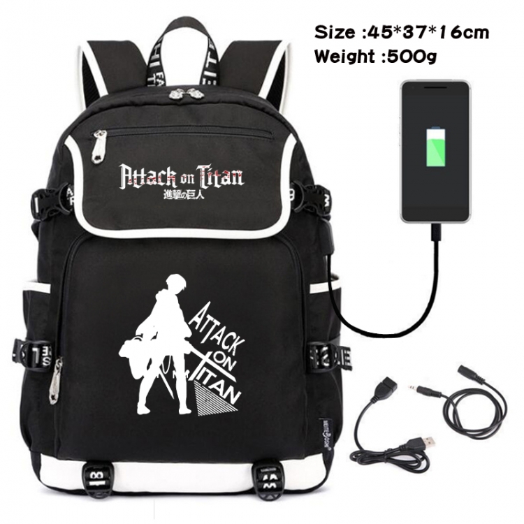 Shingeki no Kyojin Animation data backpack small flap canvas backpack 45X37X16CM