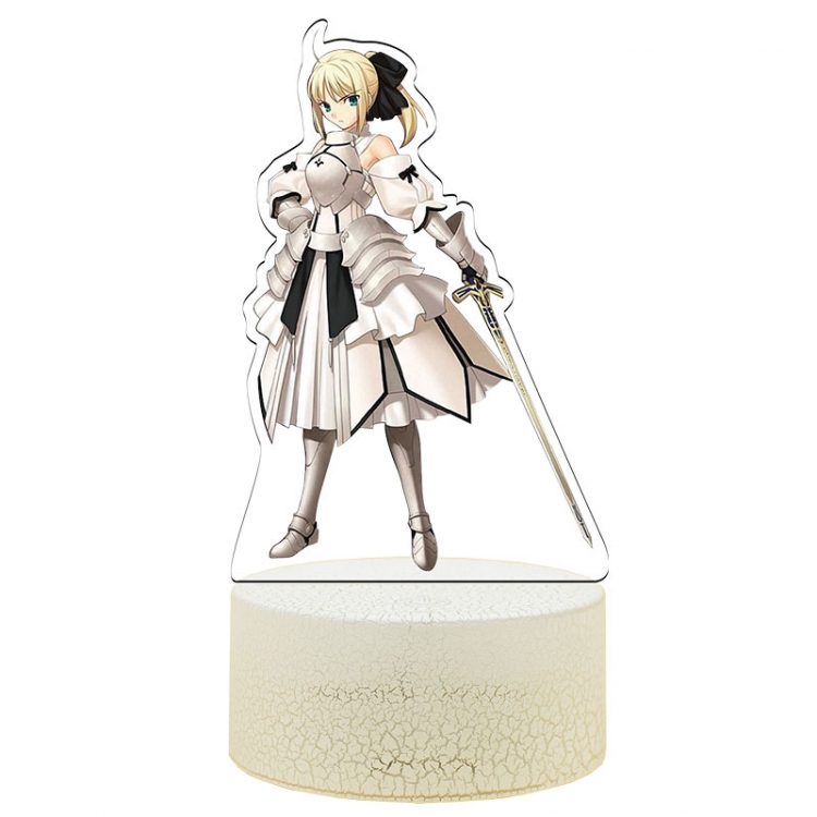 Fate stay night Acrylic Night Light 16 Color-changing USB Interface Box Set 19X7X4CM white base
