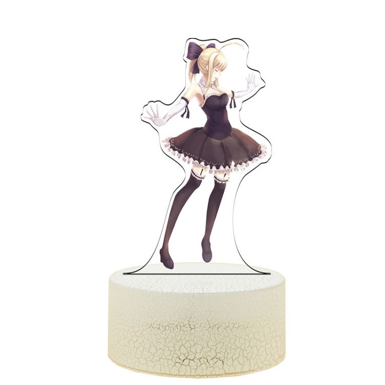Fate stay night Acrylic Night Light 16 Color-changing USB Interface Box Set 19X7X4CM white base