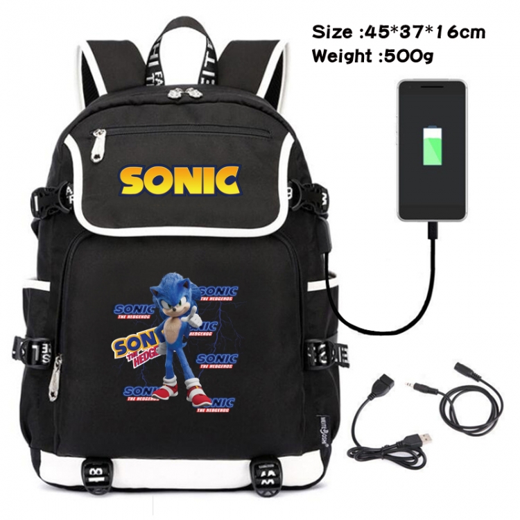 Sonic The Hedgehog Animation data backpack small flap canvas backpack 45X37X16CM