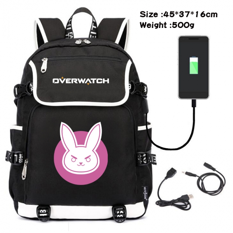Overwatch Animation data backpack small flap canvas backpack 45X37X16CM