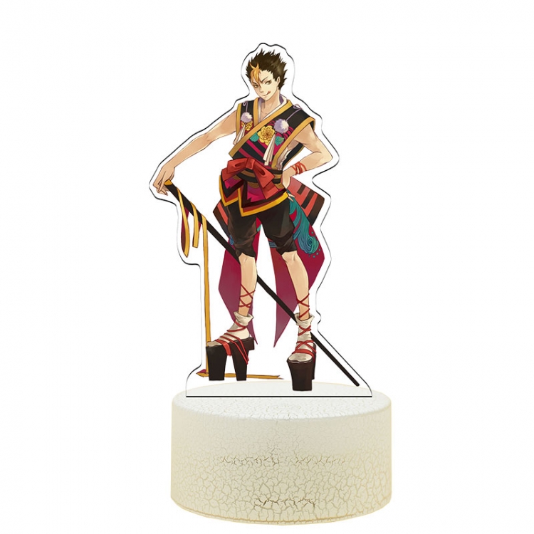 Haikyuu!! Acrylic Night Light 16 Color-changing USB Interface Box Set 19X7X4CM white base