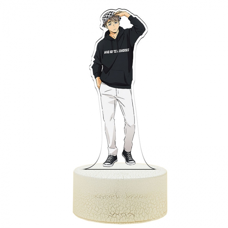 Haikyuu!! Acrylic Night Light 16 Color-changing USB Interface Box Set 19X7X4CM white base