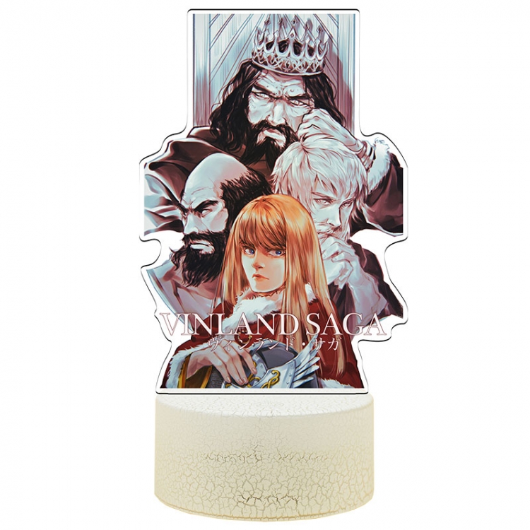 Vinland Saga 2 Acrylic Night Light 16 Color-changing USB Interface Box Set 19X7X4CM white base