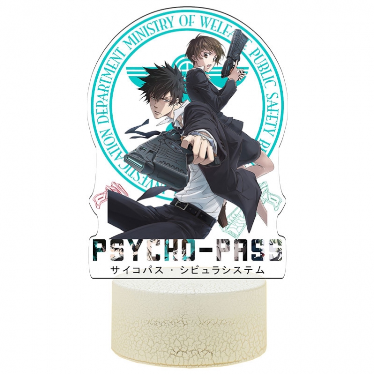 PSYCHO-PASS Acrylic Night Light 16 Color-changing USB Interface Box Set 19X7X4CM white base