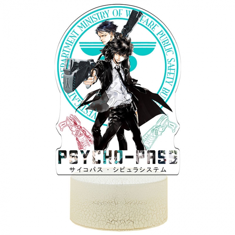 PSYCHO-PASS Acrylic Night Light 16 Color-changing USB Interface Box Set 19X7X4CM white base