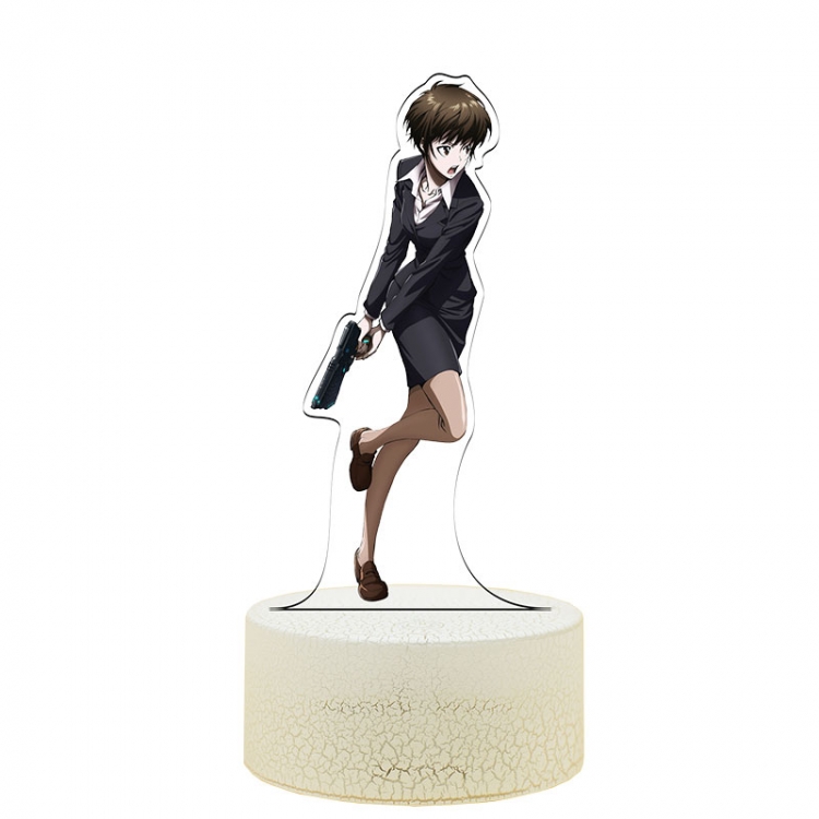 PSYCHO-PASS Acrylic Night Light 16 Color-changing USB Interface Box Set 19X7X4CM white base