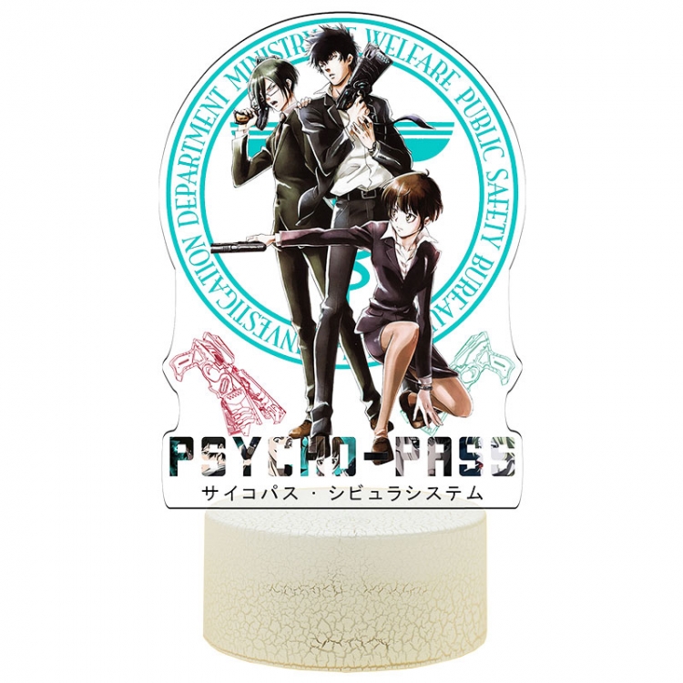 PSYCHO-PASS Acrylic Night Light 16 Color-changing USB Interface Box Set 19X7X4CM white base