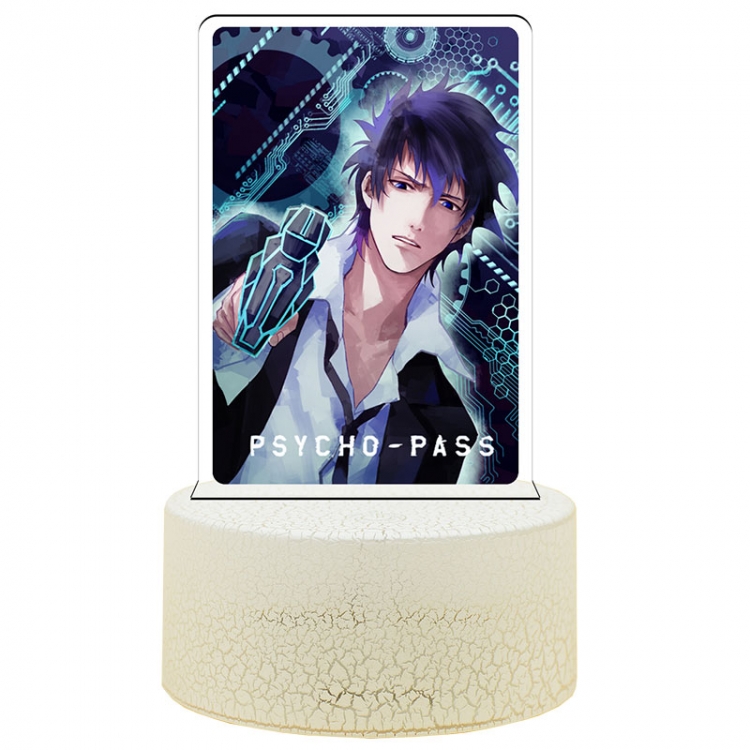 PSYCHO-PASS Acrylic night light 16 kinds of color changing USB interface box 14X7X4CM white base