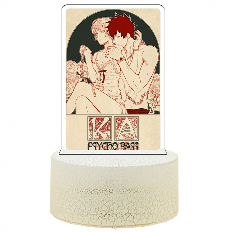 PSYCHO-PASS Acrylic night light 16 kinds of color changing USB interface box 14X7X4CM white base