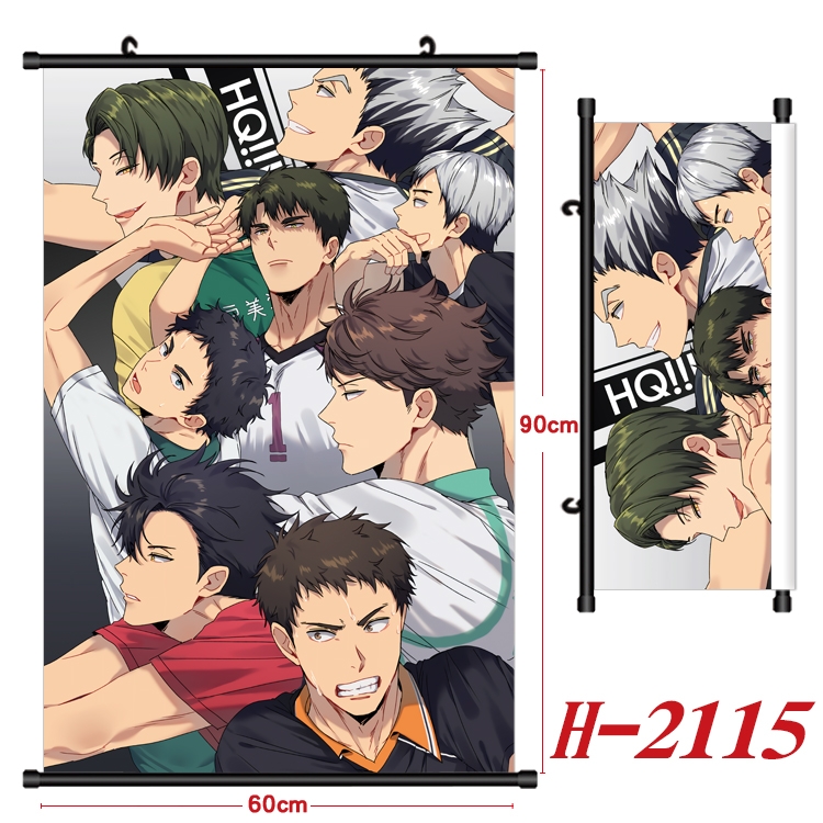 Haikyuu!! Anime Black Plastic Rod Canvas Painting Wall Scroll 60X90CM H-2115A