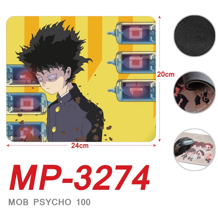 Mob Psycho 100 Anime Full Color Printing Mouse Pad Unlocked 20X24cm price for 5 pcs