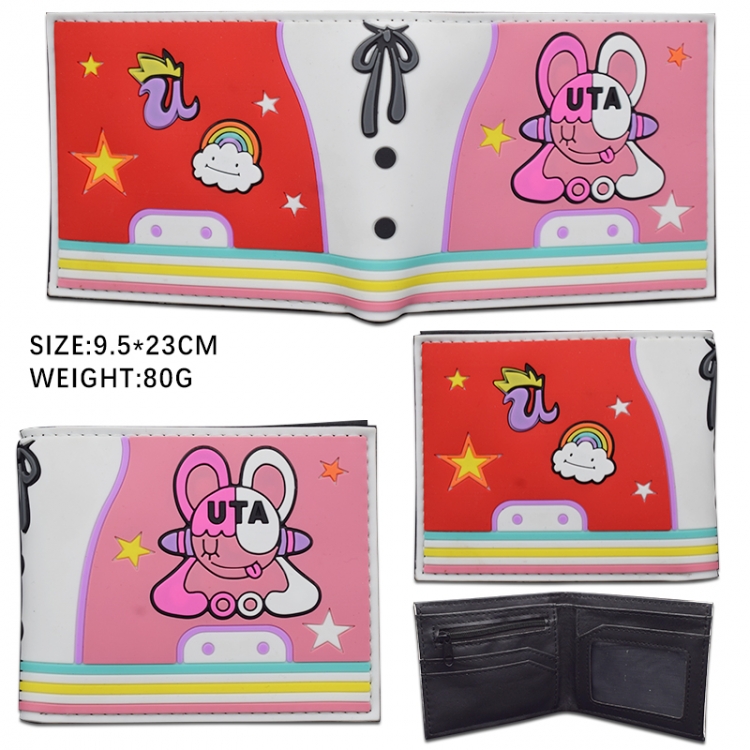 One Piece Animation silicone PVC wallet short two-fold wallet 9.5X23CM