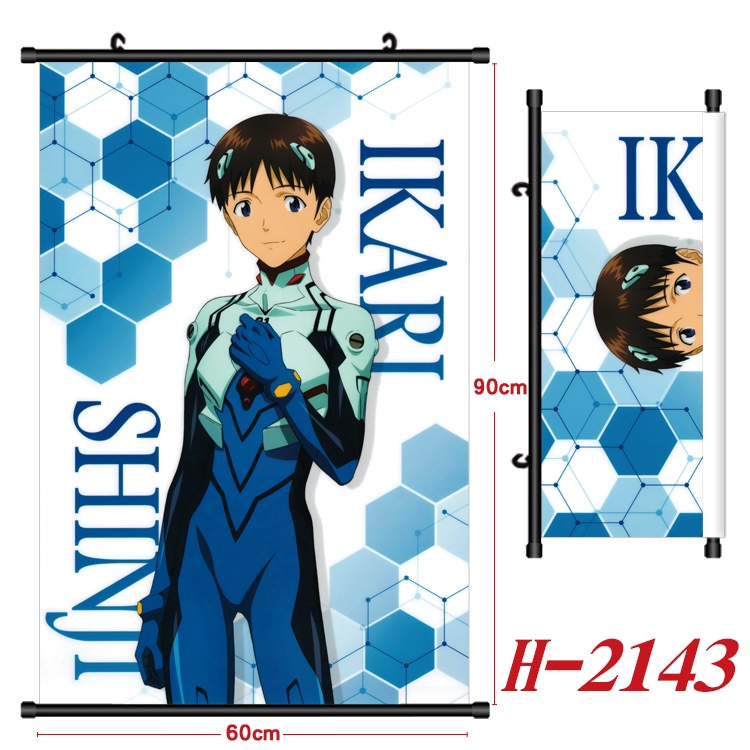 EVA Anime Black Plastic Rod Canvas Painting Wall Scroll 60X90CM  H-2143A