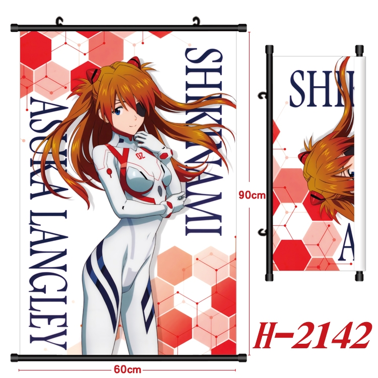 EVA Anime Black Plastic Rod Canvas Painting Wall Scroll 60X90CM  H-2142A