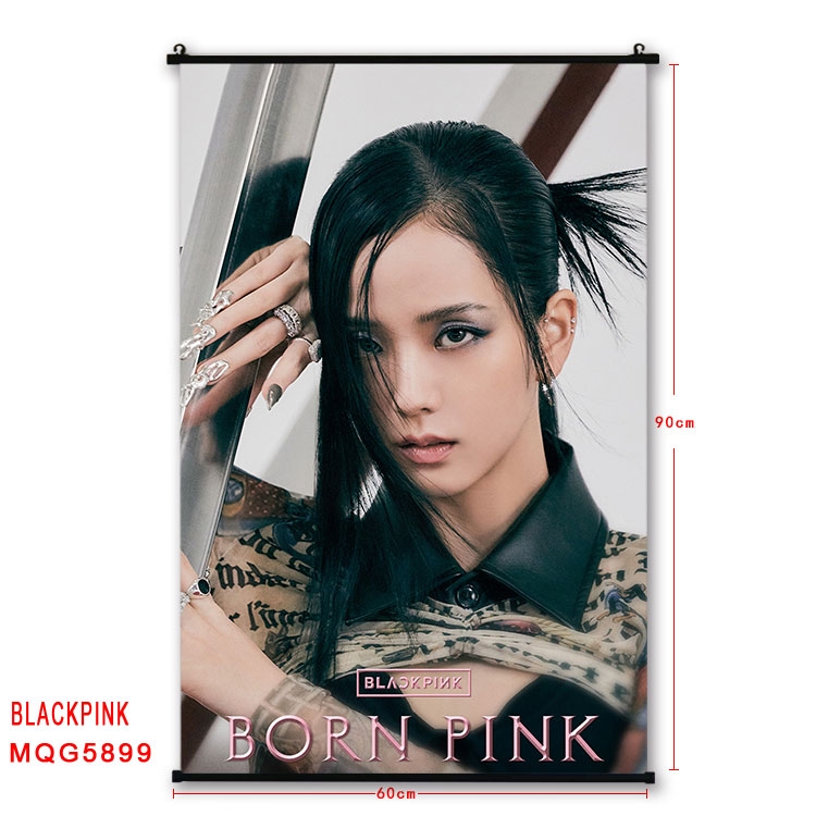 BLACK PINK Anime black Plastic rod Cloth painting Wall Scroll 60X90CM MQG-5899
