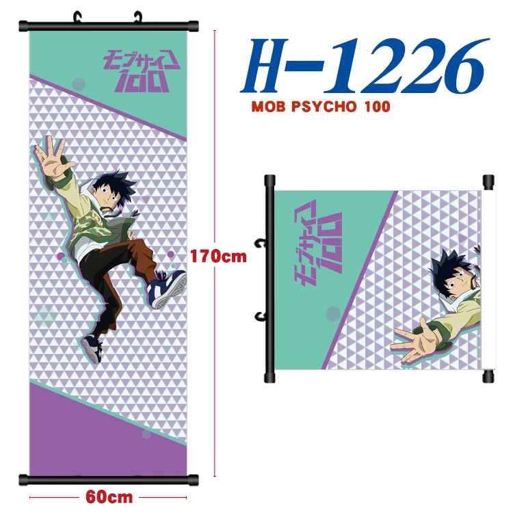 Mob Psycho 100 Black plastic rod cloth hanging canvas painting Wall Scroll 60x170cm H-1226A