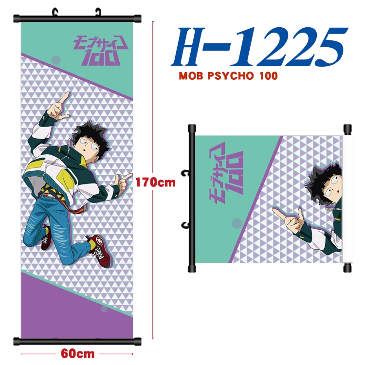 Mob Psycho 100 Black plastic rod cloth hanging canvas painting Wall Scroll 60x170cm H-1225A