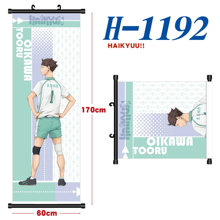 Haikyuu!! Black plastic rod cloth hanging canvas painting Wall Scroll 60x170cm  H-1192A
