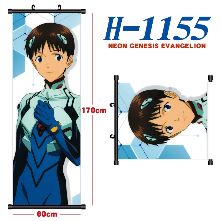 EVA Black plastic rod cloth hanging canvas painting Wall Scroll 60x170cm  H-1155A