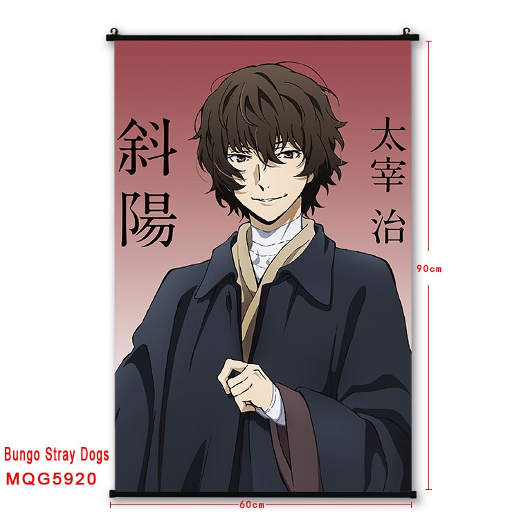 Bungo Stray Dogs Anime black Plastic rod Cloth painting Wall Scroll 60X90CM MQG-5920