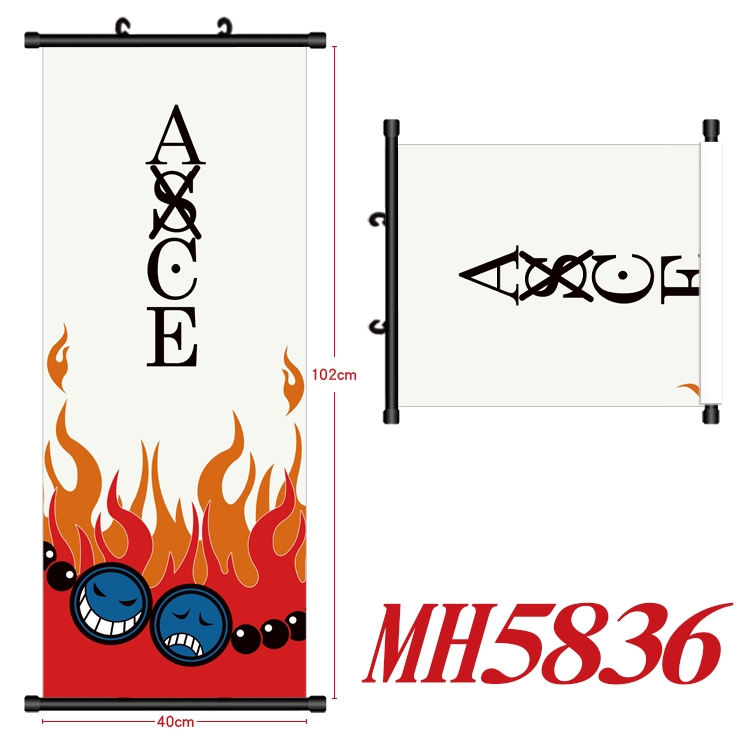One Piece Anime black Plastic rod Cloth painting Wall Scroll 40X102CM MH5836A
