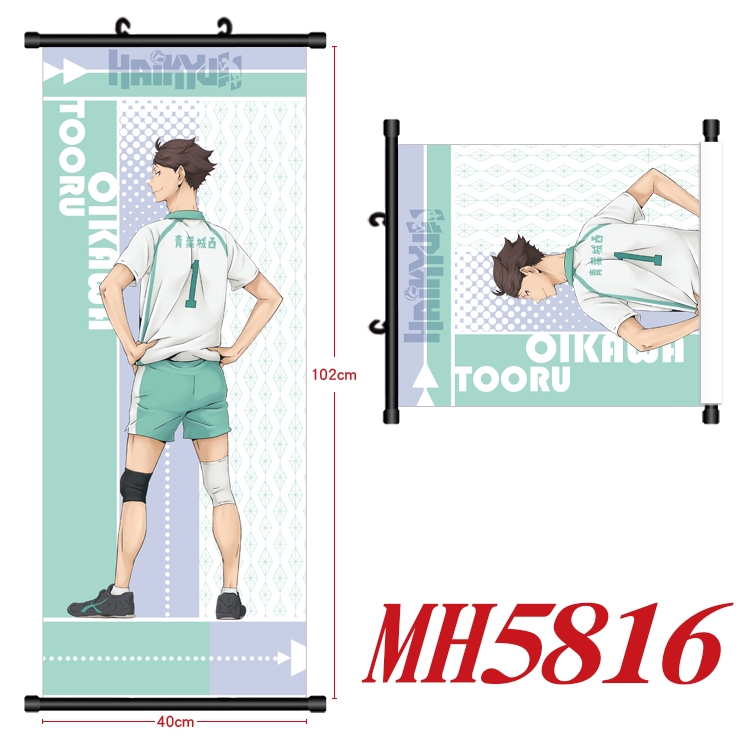 Haikyuu!! Anime black Plastic rod Cloth painting Wall Scroll 40X102CM MH5816A