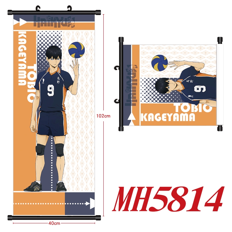 Haikyuu!! Anime black Plastic rod Cloth painting Wall Scroll 40X102CM MH5814A