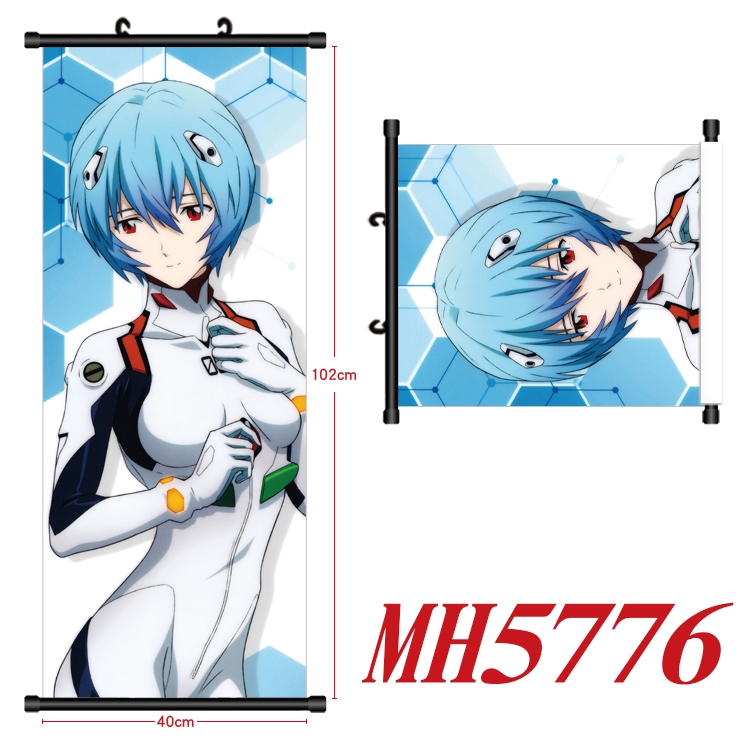 EVA Anime black Plastic rod Cloth painting Wall Scroll 40X102CM MH5776A